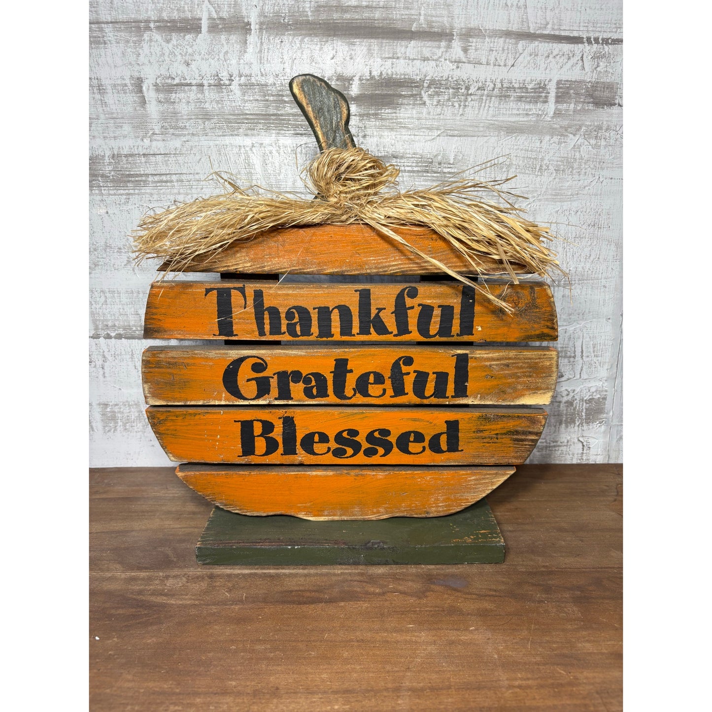“Thankful, Grateful, Blessed” Pumpkin Decor