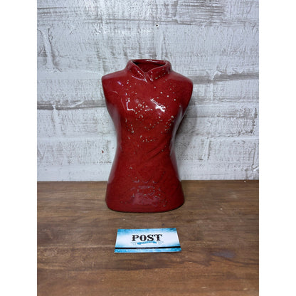 Large Red Asian Shirt Vase
