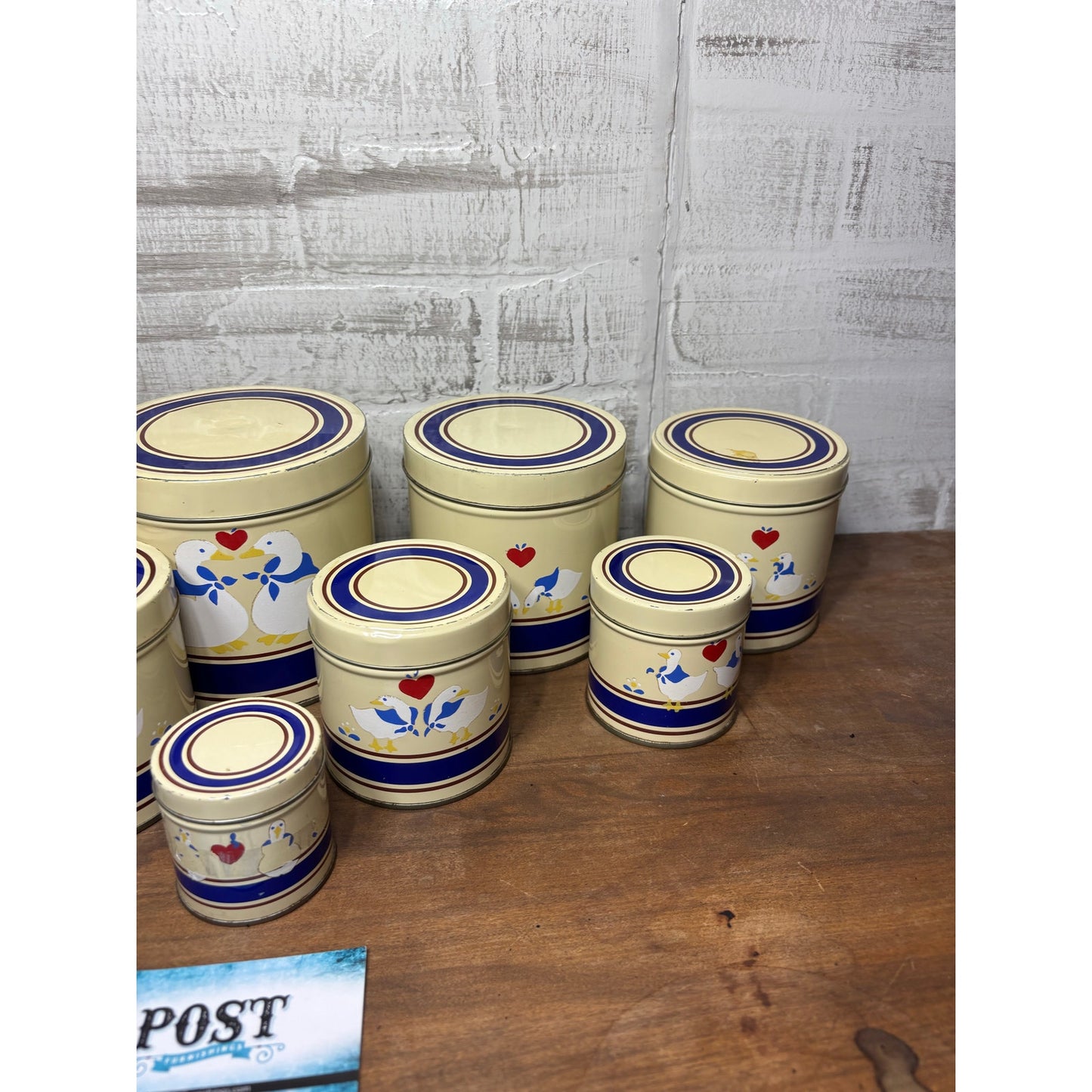 Vintage Goose Tin Nesting Canisters Set Of 8
