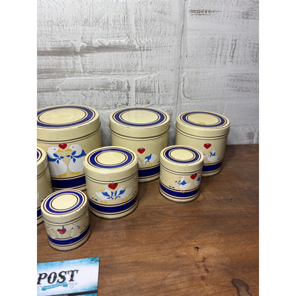 Vintage Goose Tin Nesting Canisters Set Of 8
