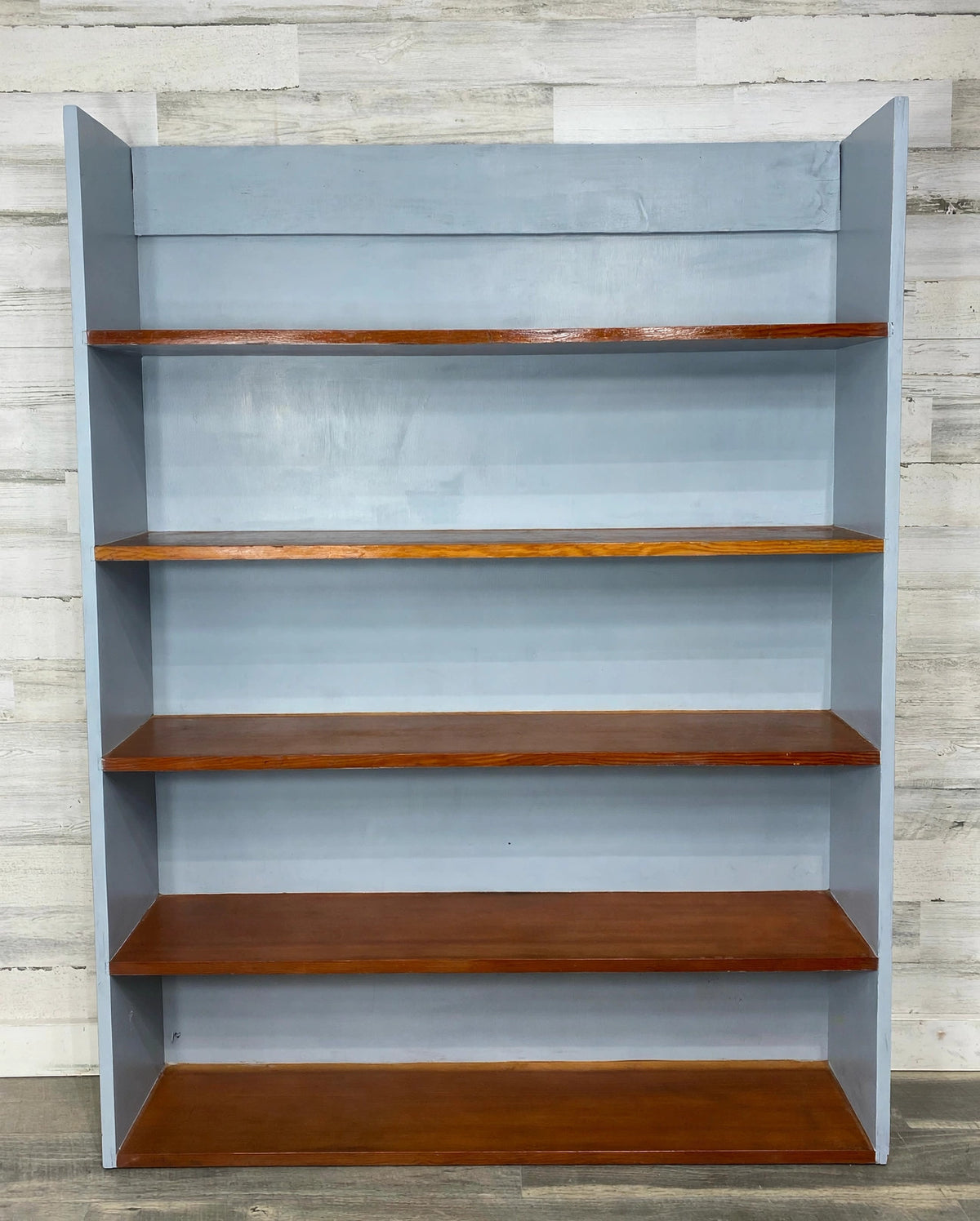 Large Refinished Gray Bookshelf Table