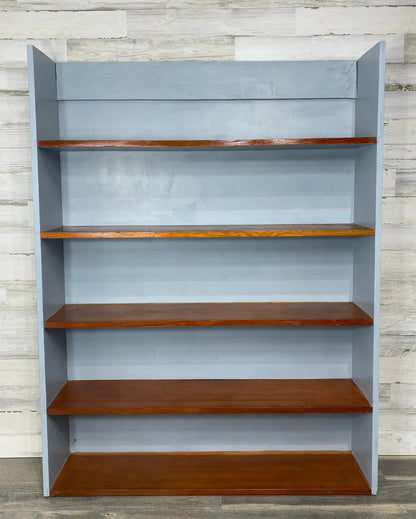 Large Refinished Gray Bookshelf Table