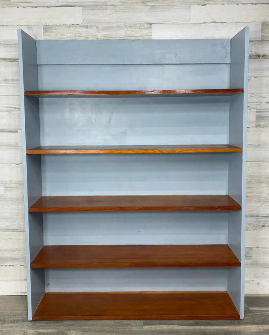 Large Refinished Gray Bookshelf Table