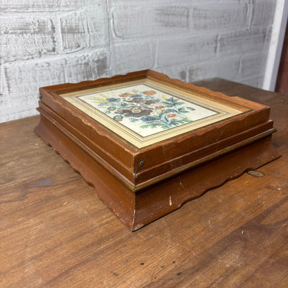 Vintage Wooden Floral Jewelry Box