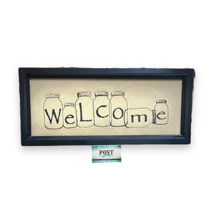 “Welcome” Embroidered Sign