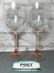 Set Of 2 Champagne Pink Wine Glasses