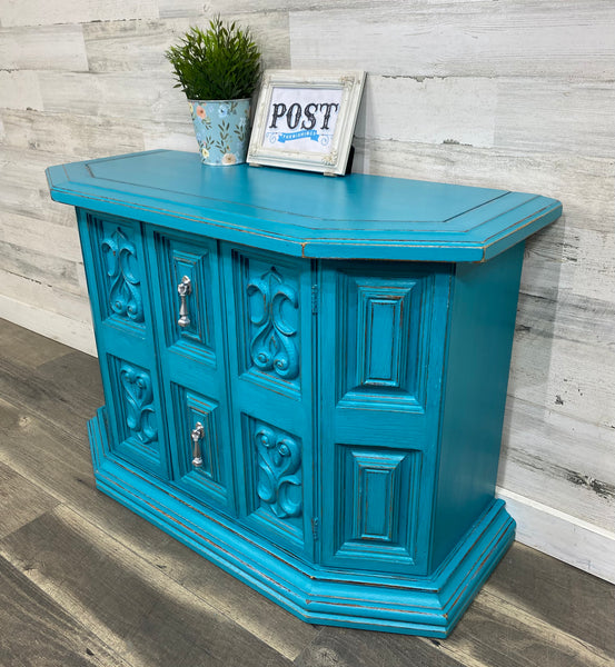 Turquoise Entryway Cabinet