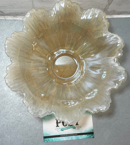 Hand Blown Translucent Candy Dish - Flower Shape
