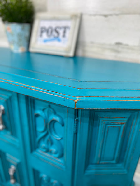 Turquoise Entryway Cabinet