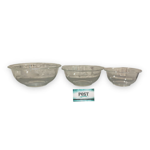 Set Of 3 Clear Glass Pyrex Bowls