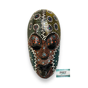 Hand Craved Colorful African Mask Decor