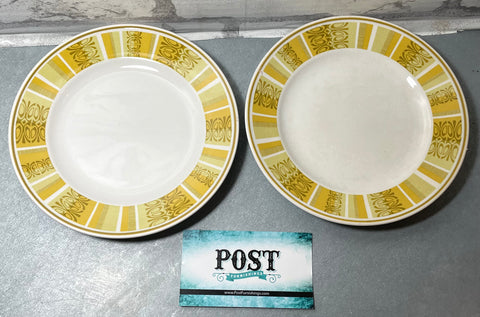 Set Of 2 Vintage Yellow Plates