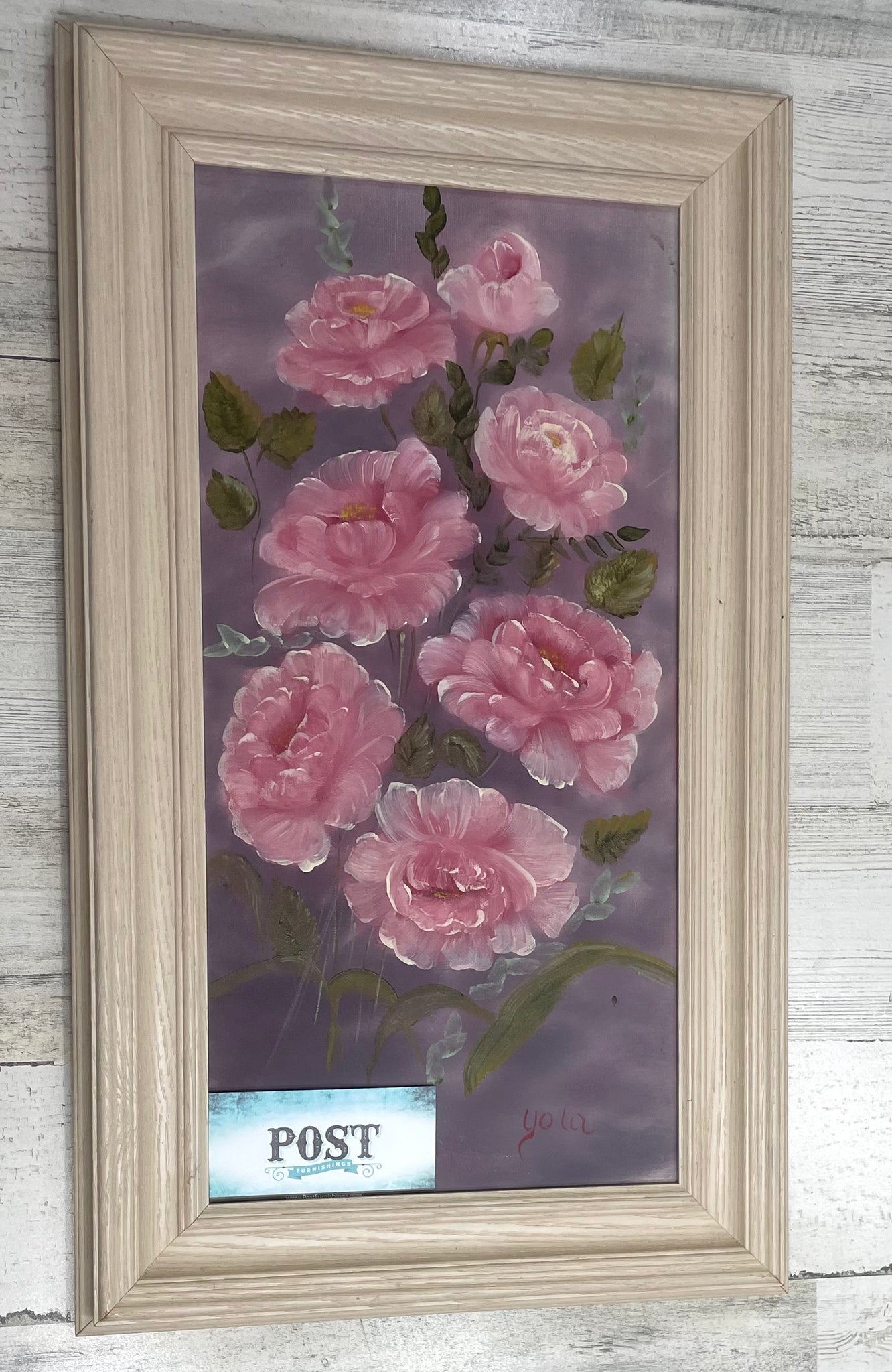 Original Pink Flower Oil Painting