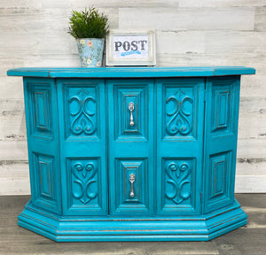 Turquoise Entryway Cabinet