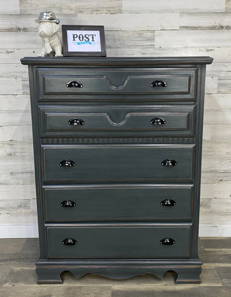 Tall Dark Gray Dresser