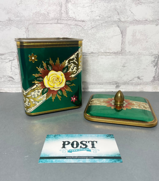 Vintage Floral Tin Box