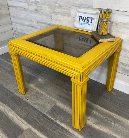Vintage Yellow End Table