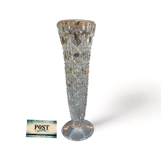 Vintage Flute Crystal Glass Vase