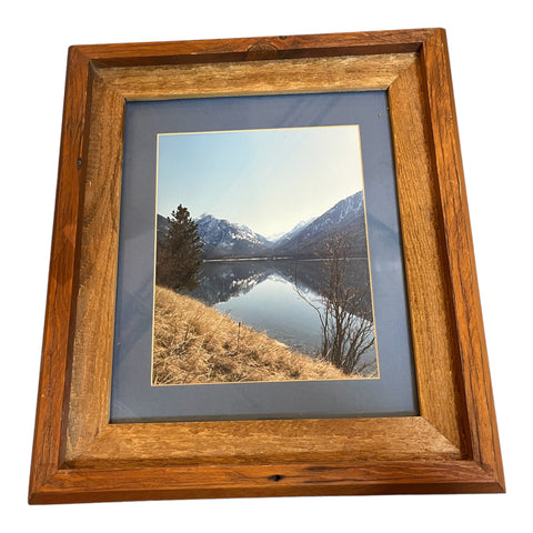 “Lake and Mountains” Wooden Framed Picture