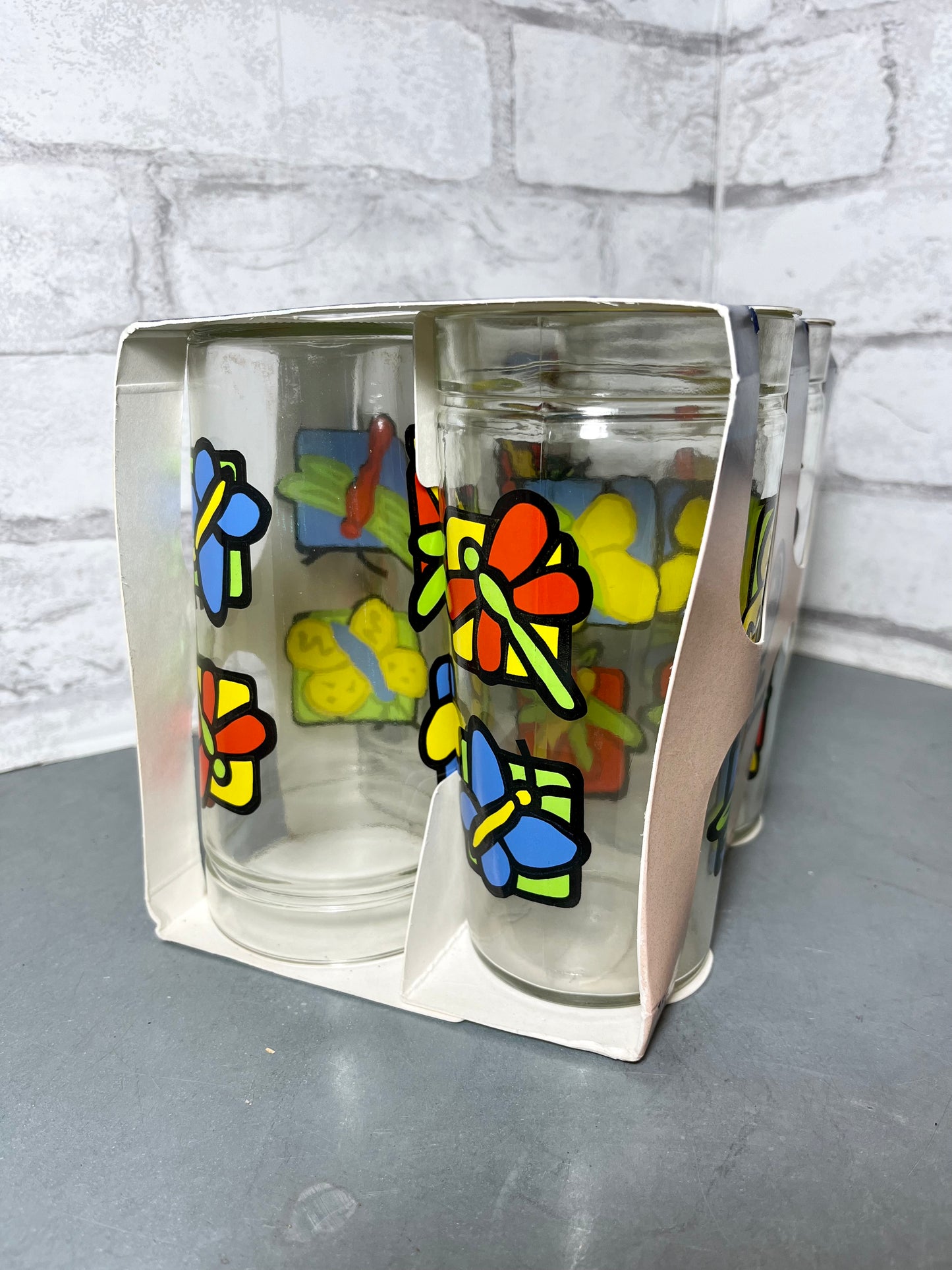 Vintage Dragonfly/ Butterfly Tumbler Set