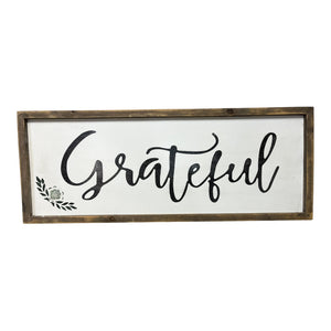 “Grateful” Wooden Sign