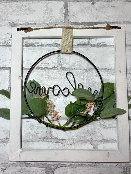 Hanging “Welcome” Sign Wreath