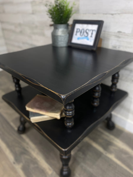 Black Vintage End Table