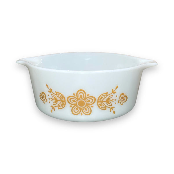 Vintage Butterfly Gold Casserole Pyrex Dish