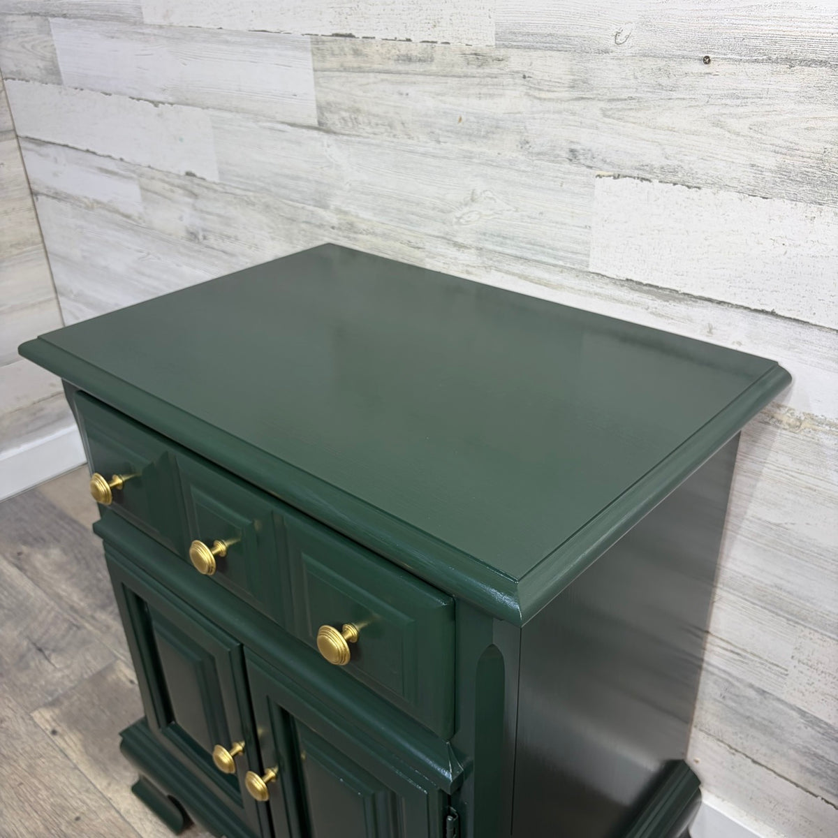 Refinished Dark Green Nightstand