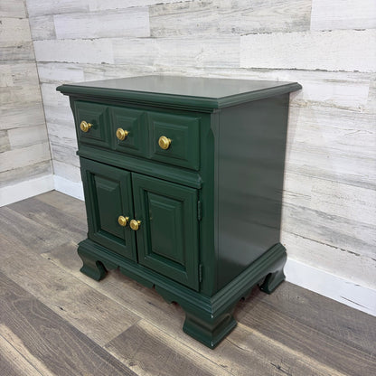 Refinished Dark Green Nightstand