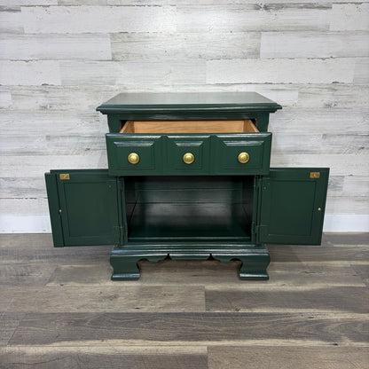 Refinished Dark Green Nightstand