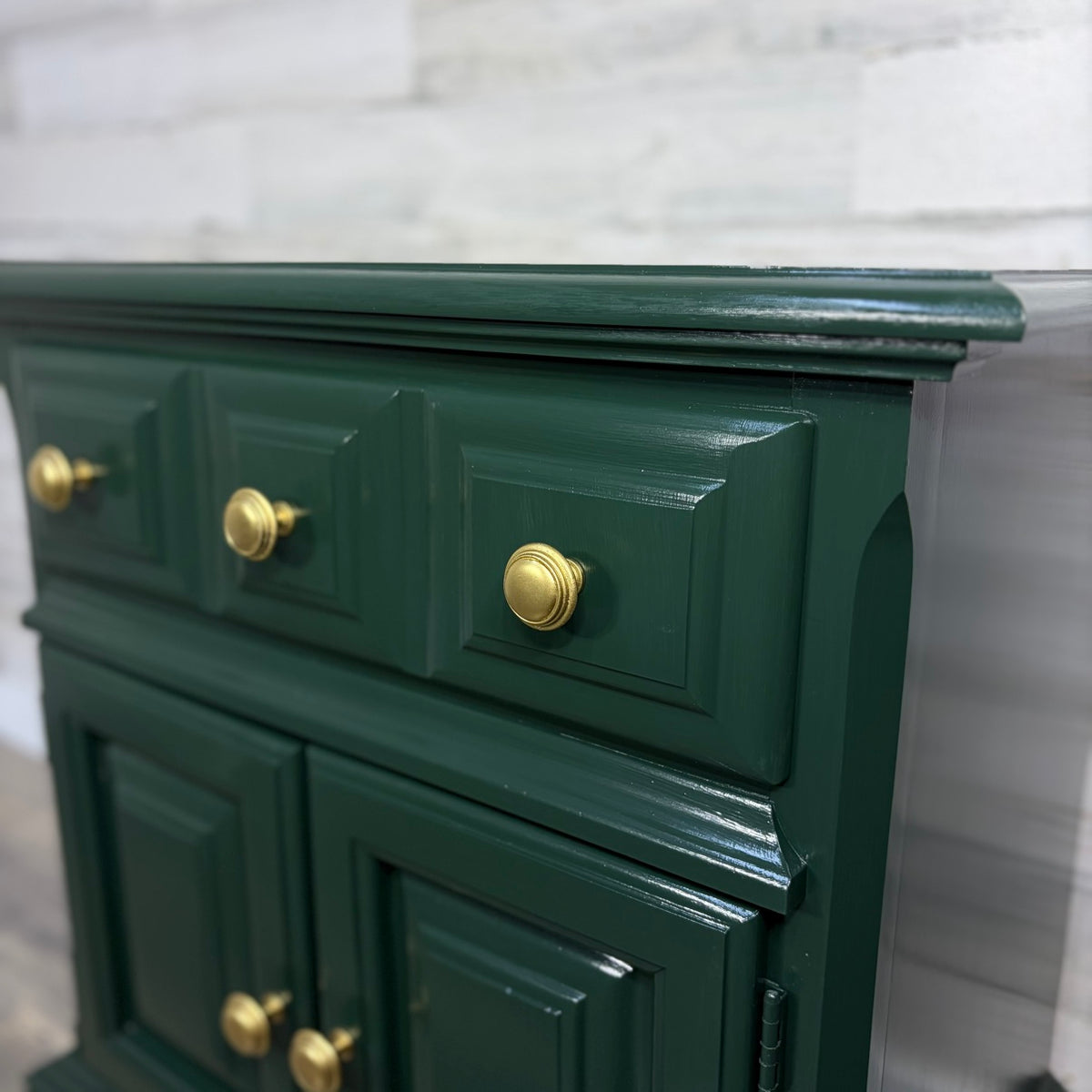 Refinished Dark Green Nightstand