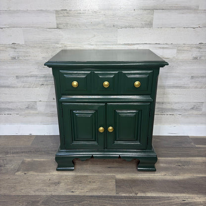 Refinished Dark Green Nightstand