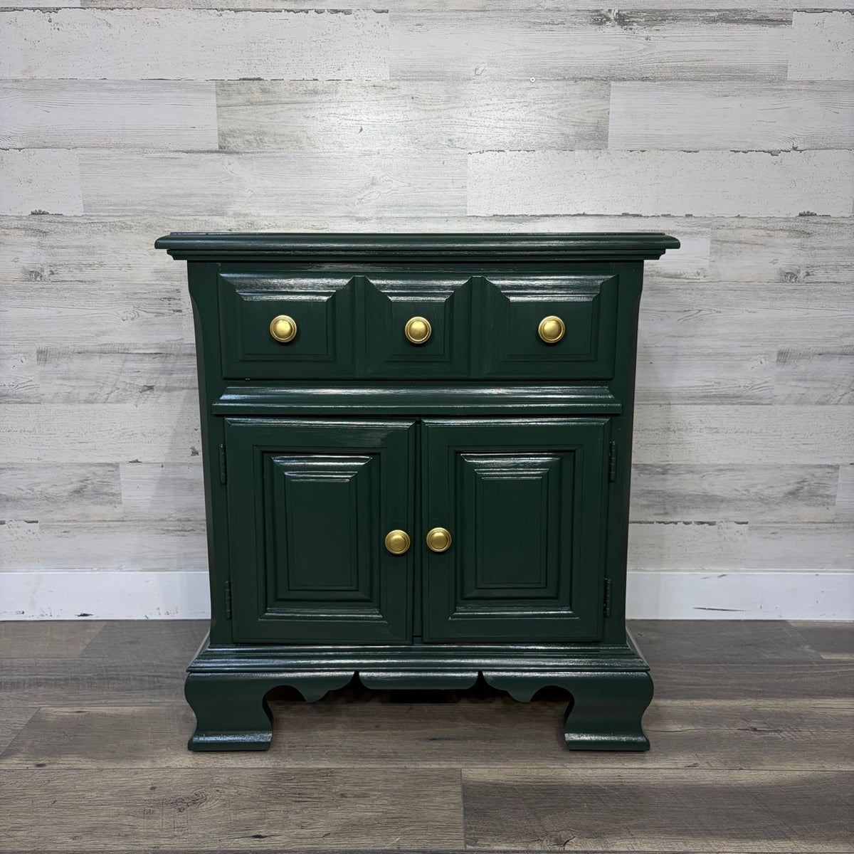 Refinished Dark Green Nightstand