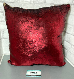 Red And Gold Sequin Flip Pillow