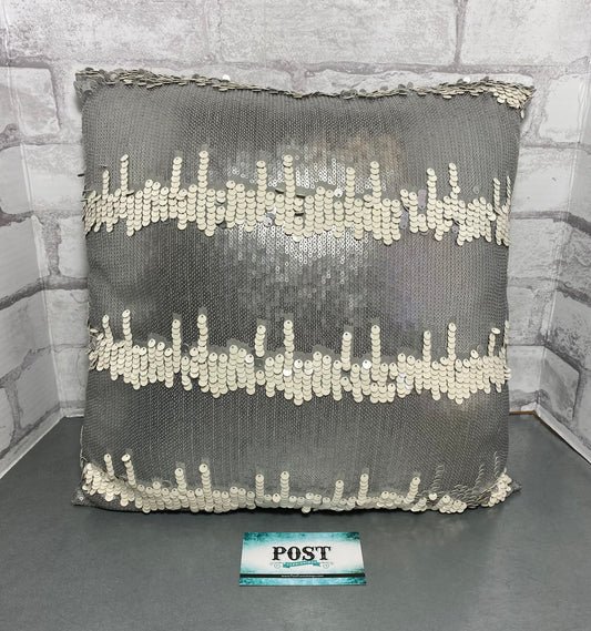 Gray Sequin Pillow