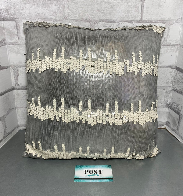 Gray Sequin Pillow