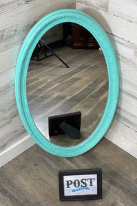 Teal Oval Mirror