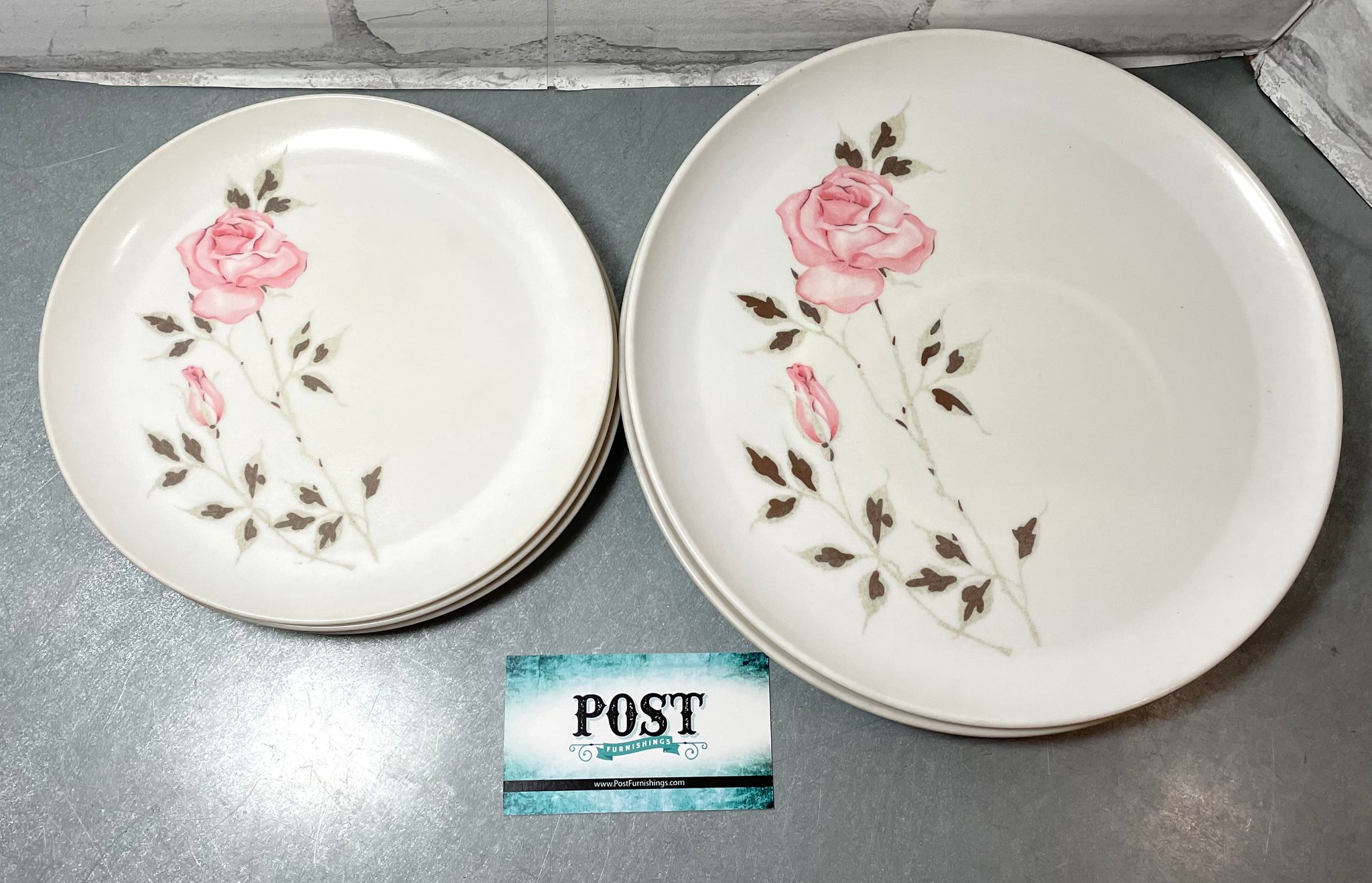 Stetson Rose Patterned Plate Set Of 7