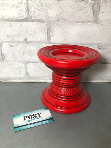 Vintage Red Ceramic Candle Holder