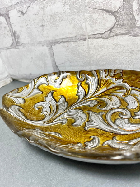 Mid Century Gold and Silver Dish