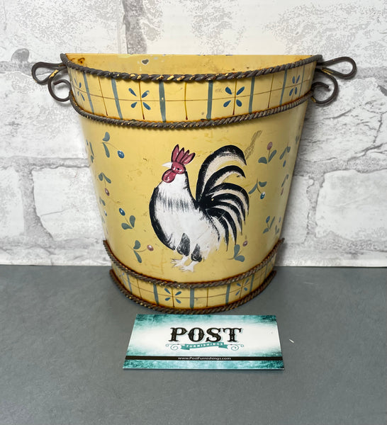 Rustic Yellow Rooster Planter