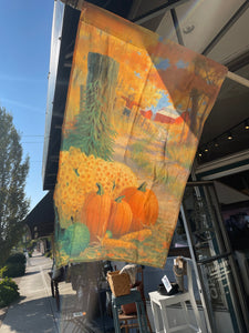 Pumpkin Harvest Flag & Apple