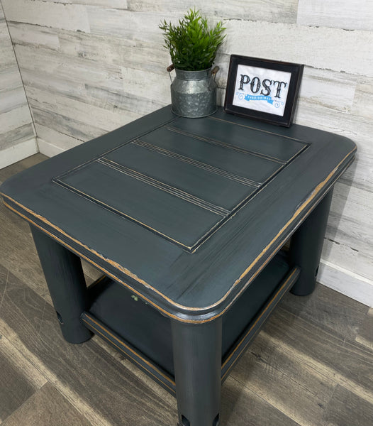 Dark Gray Rustic End Table