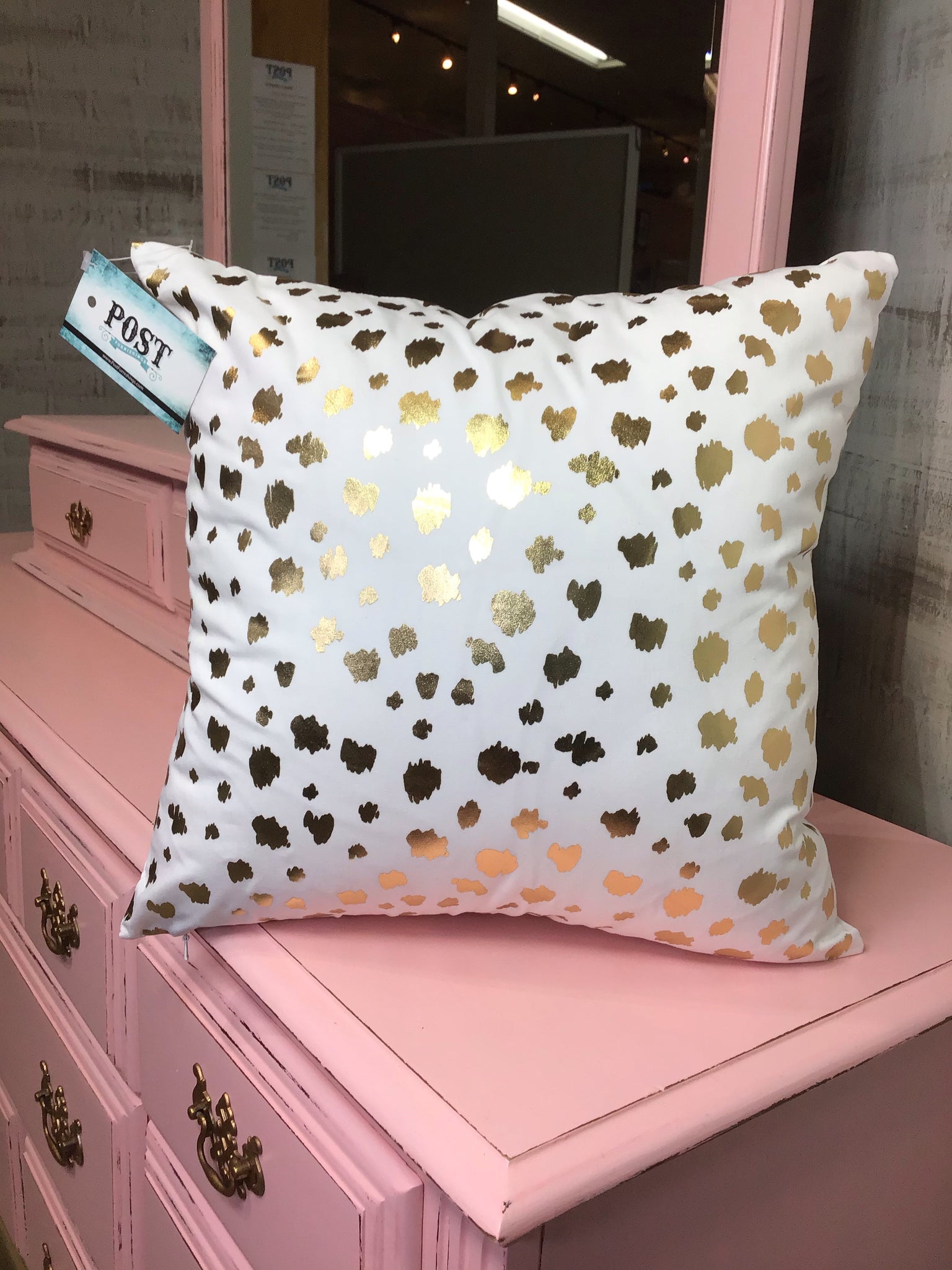 Gold Leopard Print Pillow