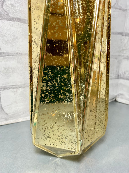 Gold Geometric Glass Vase