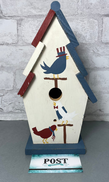 Red White and Blue Bird House
