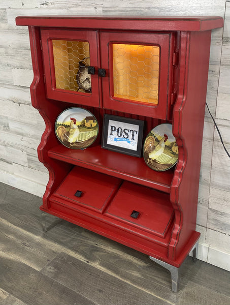 Small Farmhouse Red Hutch