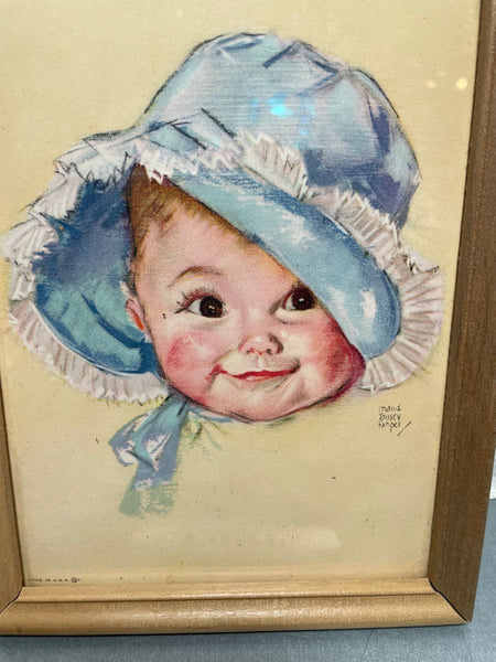 Vintage Framed Baby Art