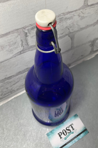 Navy Blue Glass Bottle